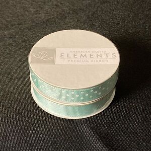 NWOT Teal Ribbon Two Pack 1/2” x 49” American Crafts Elements Premium Ribbon
